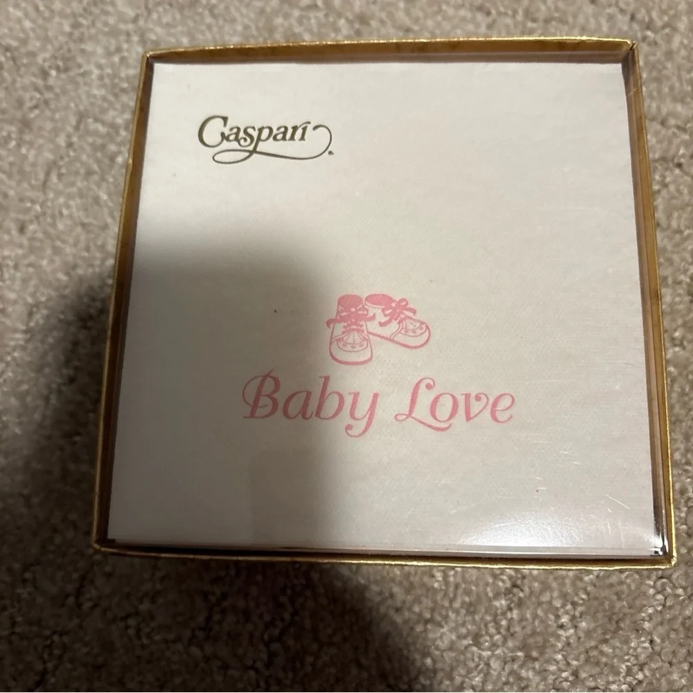 Caspari Napkin Box Cocktail Airlaid Baby Love 30 Ct White Pearl Paper Linen